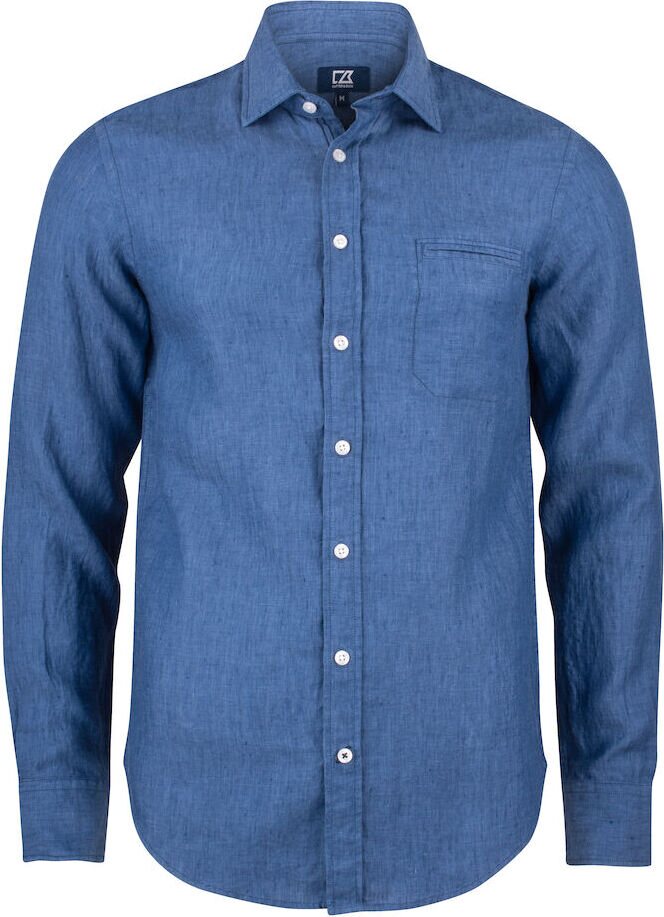 CUTTER & BUCK Summerland Linen Shirt Unelma sininen (512)