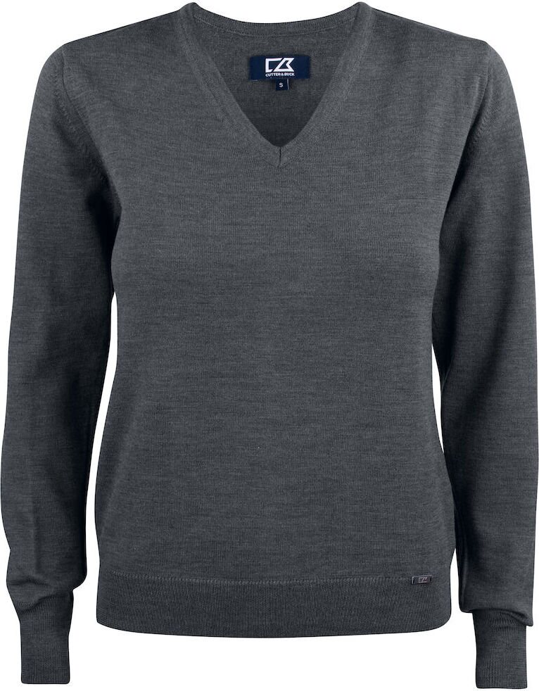 CUTTER & BUCK Everett V-neck Ladies Meleerattu antrasiitti (955)