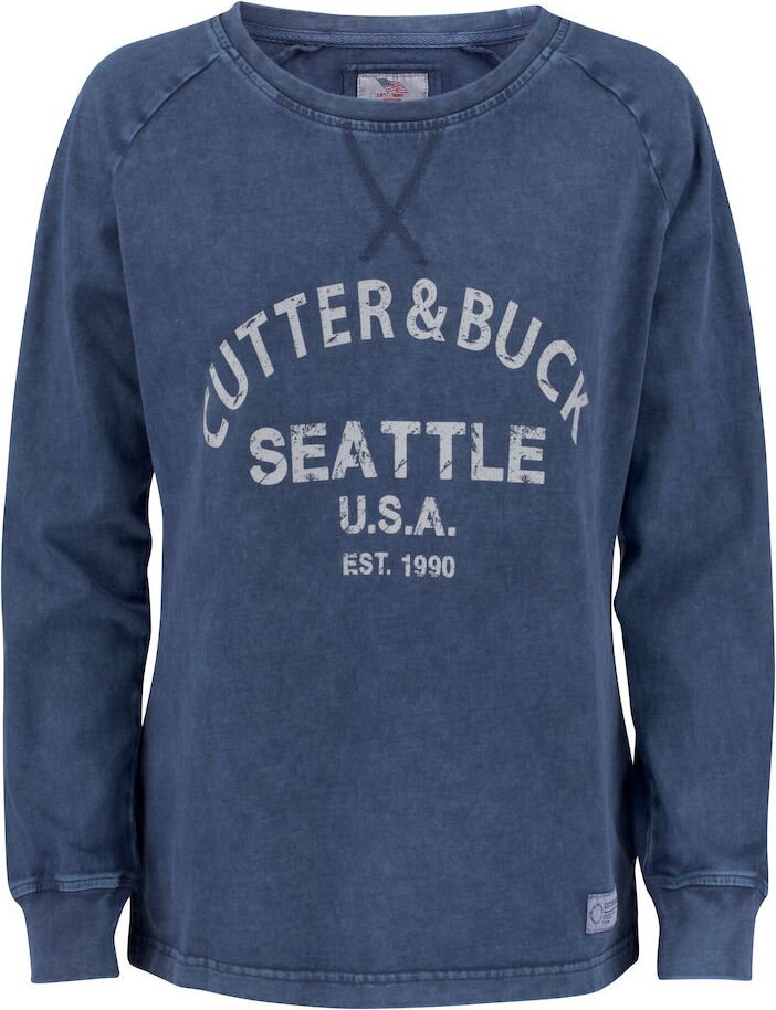 CUTTER & BUCK Thorp Denim Crew Ladies Denim sininen painatuksella (581)