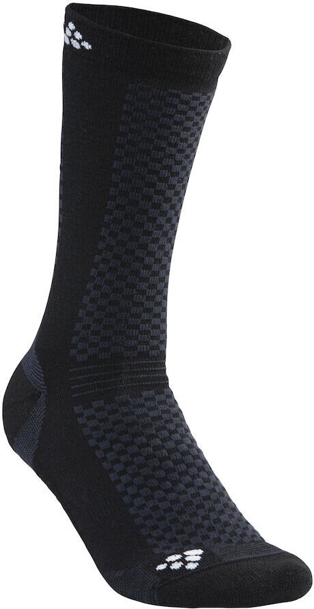 CRAFT Warm Mid 2-pack Sock Musta/valkoinen (999900)