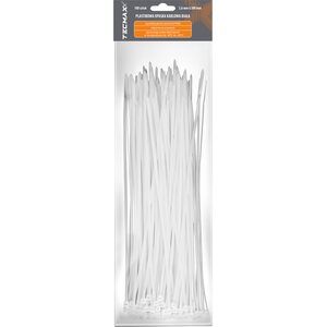 TECMAXX Cable ties 3.6 mm x 300 mm, white, 100 pcs.