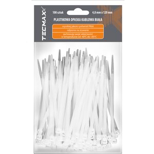 TECMAXX Cable ties 4.8 mm x 120 mm, white, 100 pcs.
