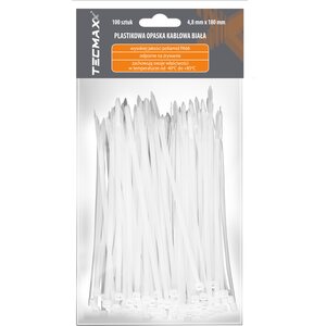 TECMAXX Cable ties 4.8 mm x 180 mm, white, 100 pcs.
