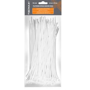 TECMAXX Cable ties 4.8 mm x 500 mm, white, 100 pcs.