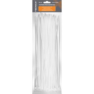 TECMAXX Cable ties 4.8 mm x 370 mm, white, 100 pcs.