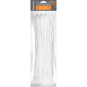 TECMAXX Cable ties 4.8 mm x 430 mm, white, 100 pcs.