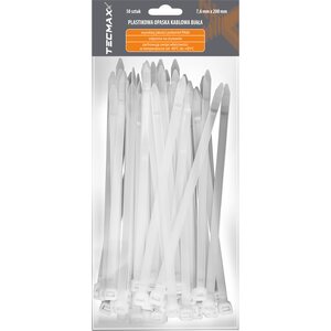 TECMAXX Cable ties 7.6 mm x 200 mm, white, 50 pcs.