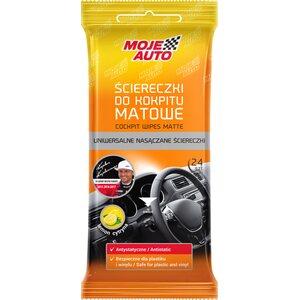 MOJE AUTO Műszerfal törlőkendők matt – citrom, 24 db.