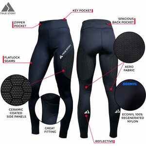 TRUE STORY Pro running tights, women - black