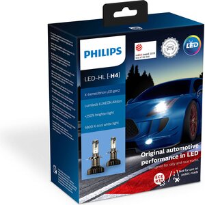 PHILIPS X-tremeUltinon LED-HL +250% H4-polttimopari 11342XUWX2