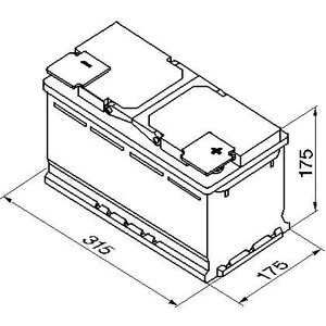 BOSCH S4 010 Käynnistysakku 12V 80Ah 740A R+ 315x175x175mm