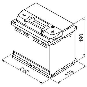 BOSCH S5 005 Käynnistysakku 12V 63Ah 610A R+ 242x175x190mm