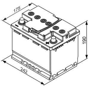 BOSCH S5 A05 AGM Käynnistysakku 12V 60Ah 680A R+ 242x175x190mm