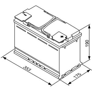 BOSCH S5 A13 AGM Käynnistysakku 12V 95Ah 850A R+ 353x175x190mm