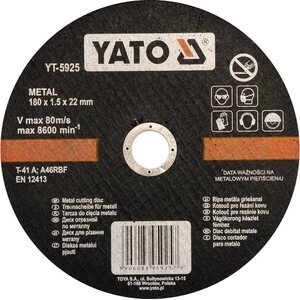 YATO Katkaisulaikka 180 x 1,5 x 22 mm