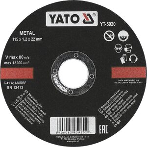 YATO Katkaisulaikka 115 x 1,2 x 22 mm