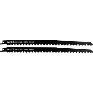 YATO Puukkosahanterät puulle, HCS, 300 mm, 5 TPI (2 kpl)