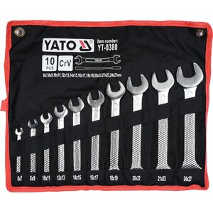 YATO Kaksoiskiintoavainsarja, kiillotetut päät, 6-27 mm, 10 kpl