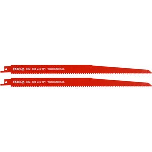 YATO Puukkosahanterät puulle ja metallille BiM 300 mm, 6 TPI (2 kpl)