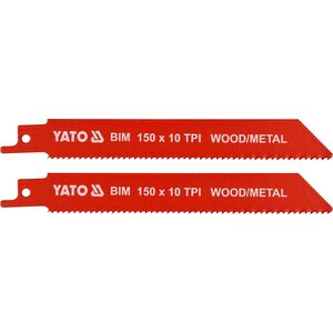 YATO Puukkosahanterät puulle ja metallille, BiM, 150 mm, 10 TPI (2 kpl)