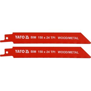 YATO Puukkosahanterät puulle ja metallille, BiM, 150 mm, 24 TPI (2 kpl)