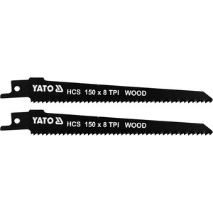 YATO Puukkosahanterät puulle, HCS, 150 mm, 8 TPI (2 kpl)