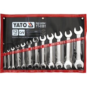 YATO Kaksoiskiintoavainsarja, kiillotetut päät, 6-32 mm, 12 kpl