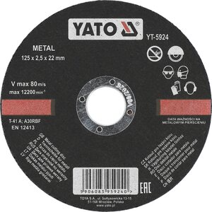 YATO Katkaisulaikka, metalli 125 x 2,5 x 22 mm