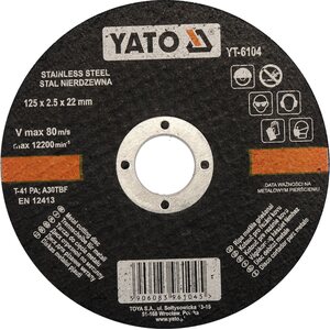 YATO Katkaisulaikka, ruostumaton teräs 125 x 2,5 x 22 mm