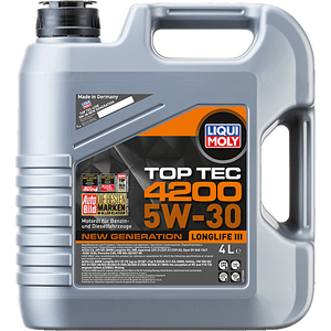 LIQUI MOLY Top Tec 4200 5W-30 VW 504 00/507 00 LL-04 Synthetic Motor Oil 4L (3715)