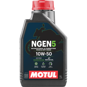 MOTUL NGEN 5 10W-50 4T pārstrādāta sintētiskā esteru bāzes motoreļļa 1L (API SP, JASO MA2)