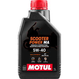 MOTUL Scooter Power 5W-40 4T pilnībā sintētiska motoreļļa 1L (API SP, JASO MA)