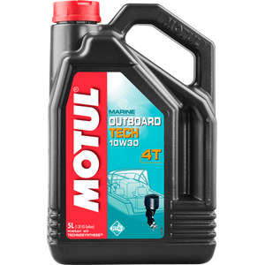 MOTUL Outboard Tech 10W-30 4T Technosynthese® piekarināmo laivu motoreļļa 5L (API SJ/SG, NMMA FC-W)