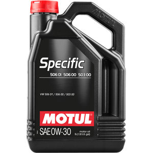 MOTUL Specifinė 0W-30 pilnai sintetinė esterio pagrindo variklio alyva, 5 l (VW 506 01/506 00/503 00)