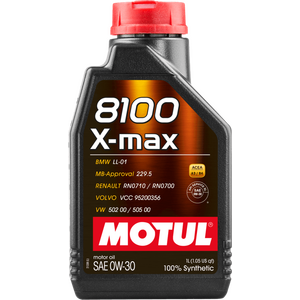 MOTUL 8100 X-max 0W-30 Pilnai sintetinė variklio alyva 1 l (ACEA A3/B4, API SL)
