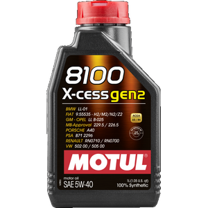 MOTUL 8100 X-cess Gen2 5W-40 Täyssynteettinen moottoriöljy 1L