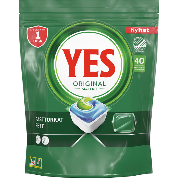 YES Original Konetiskitabletit 40 kpl