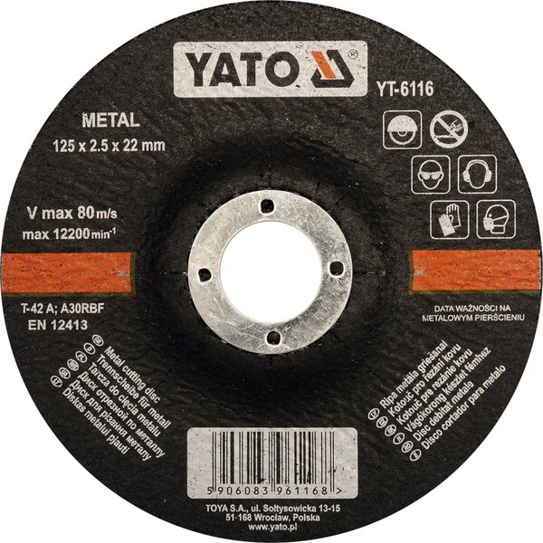 YATO Katkaisulaikka 125 x 2,5 x 22 mm