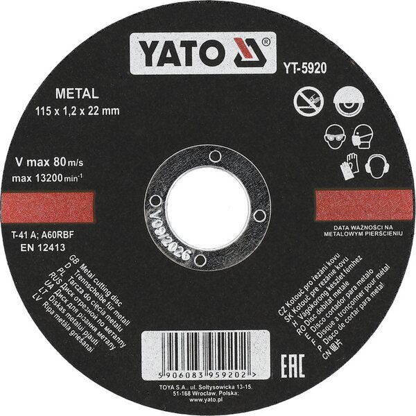 YATO Katkaisulaikka 115 x 1,2 x 22 mm
