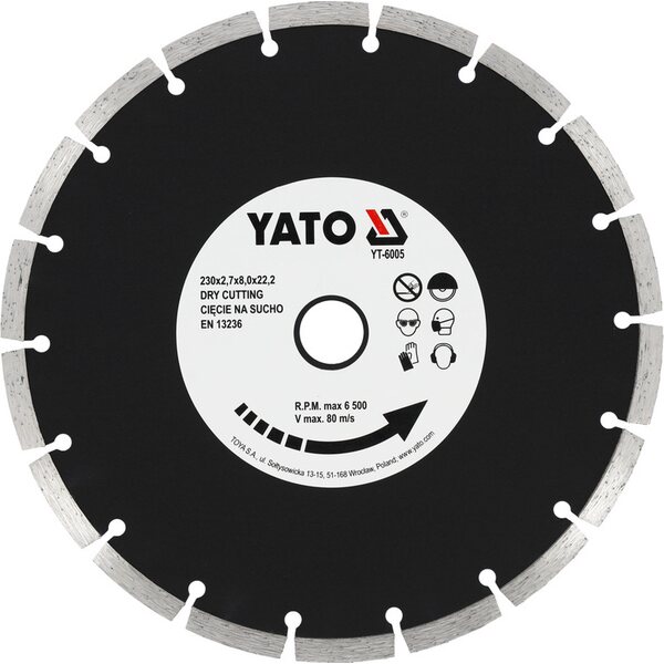 YATO Timanttilaikka, segmentti 230 x 2,7 x 8,0 x 22,2 mm