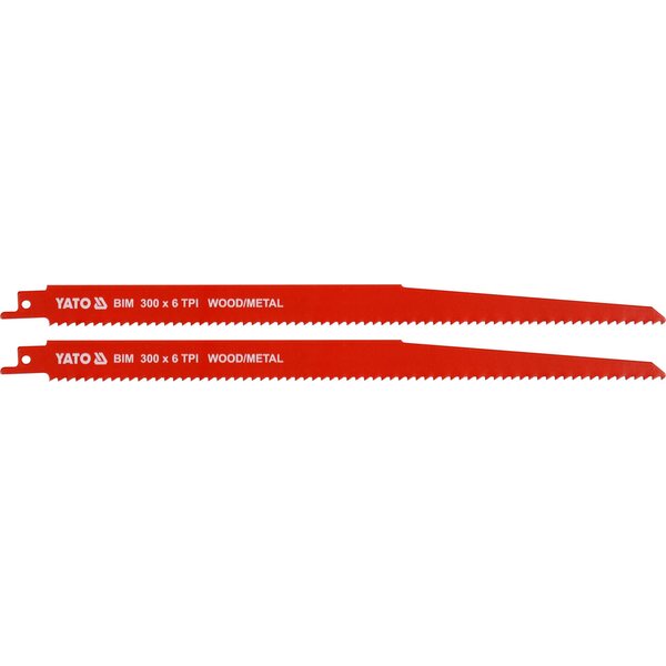 YATO Puukkosahanterät puulle ja metallille BiM 300 mm, 6 TPI (2 kpl)