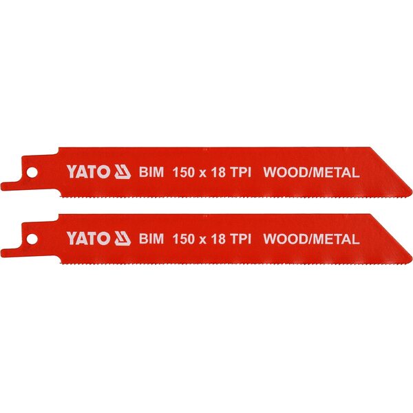 YATO Puukkosahanterät puulle ja metallille, BiM, 150 mm, 18 TPI (2 kpl)