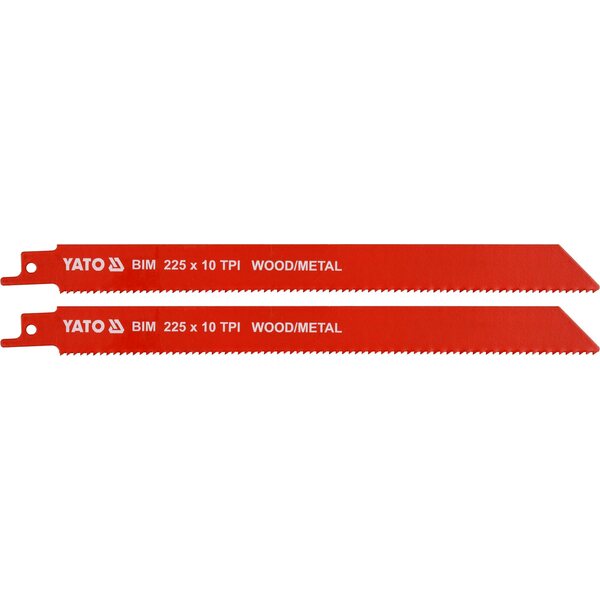 YATO Puukkosahanterät puulle ja metallille, BiM, 225 mm, 10 TPI (2 kpl)