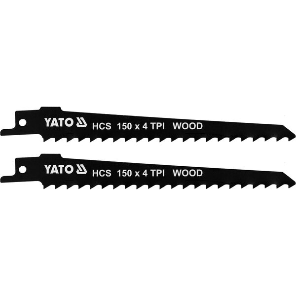 YATO Puukkosahanterät puulle, HCS, 150 mm, 4 TPI (2 kpl)
