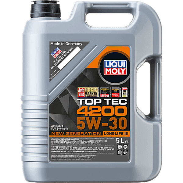 LIQUI MOLY Top Tec 4200 5W-30 VW 504 00/507 00 LL-04 Synthetic Motor Oil 5L (8973)