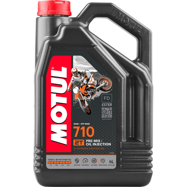 MOTUL שמן מנוע סינטטי מלא 710 2T 4 ליטר (API TC, ISO-L-EGD, JASO FD)