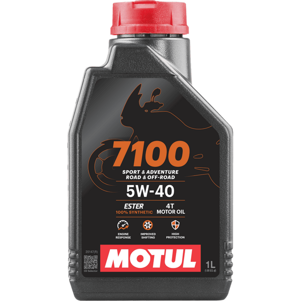 MOTUL 7100 5W-40 4T Pilnībā sintētiska motoreļļa uz estera bāzes 1L (API SP, JASO MA2)