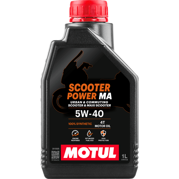 MOTUL Scooter Power 5W-40 4T pilnībā sintētiska motoreļļa 1L (API SP, JASO MA)