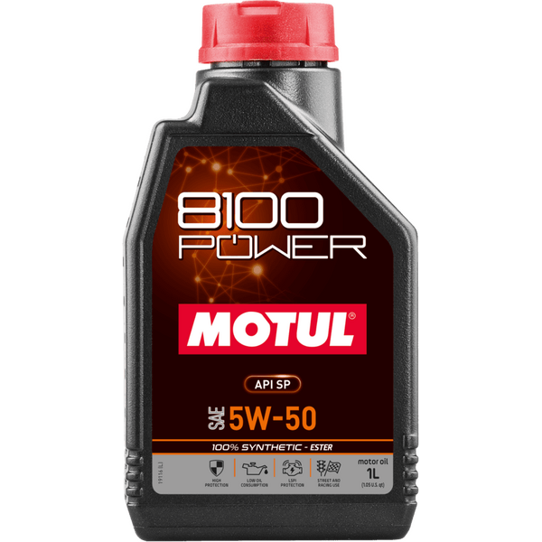 MOTUL 8100 Power 5W-50 Напълно синтетично двигателно масло на естерна основа 1 л (API SP)