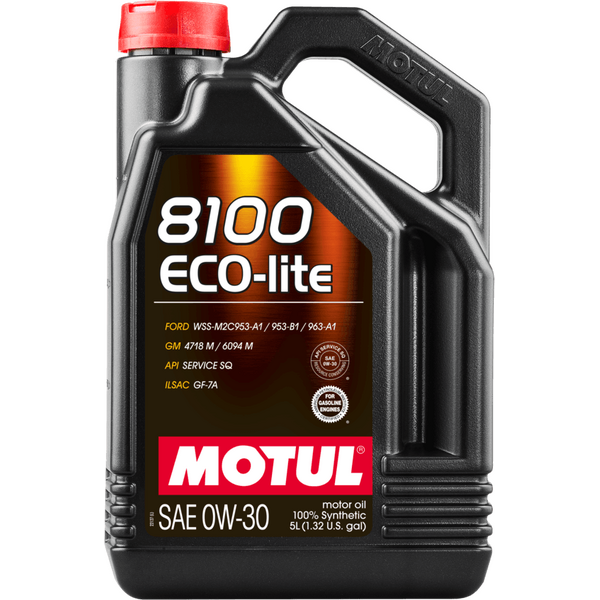 MOTUL 8100 ECO-lite 0W-30 Напълно синтетично двигателно масло 5 л (API SQ-RC, ILSAC GF-7A)